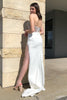 Load image into Gallery viewer, Mermaid Sweetheart Beaded White Corset Prom Dress with Slit