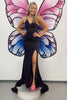 Load image into Gallery viewer, Mermaid Spaghetti Straps Black Long Prom Dress with Slit