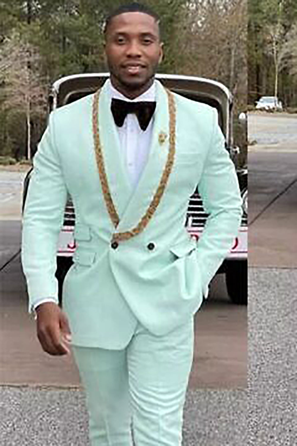 Light Green Shawl Lapel Prom Suit For Men