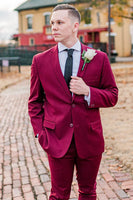 Load image into Gallery viewer, Wedding Suit for Men Fuchsia Notched Lapel Prom Wear