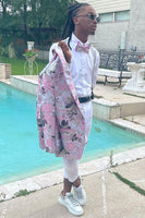 Load image into Gallery viewer, Pink Flower Shawl Lapel Prom Blazer for Men