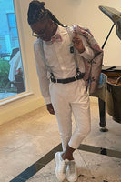 Load image into Gallery viewer, Pink Flower Shawl Lapel Prom Blazer for Men