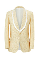 Load image into Gallery viewer, Champagne Shawl Lapel One Button Jacquard Men&#39;s Prom Suits