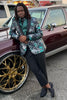 Load image into Gallery viewer, Green Jacquard Shawl Lapel Prom Homecoming Blazer