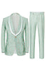 Load image into Gallery viewer, Mint Shawl Lapel One Button Jacquard Men&#39;s Party Suits