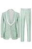 Load image into Gallery viewer, Mint Shawl Lapel One Button Jacquard Men&#39;s Prom Suits
