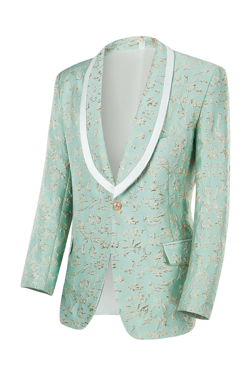 Load image into Gallery viewer, Champagne Shawl Lapel One Button Jacquard Men&#39;s Prom Suits