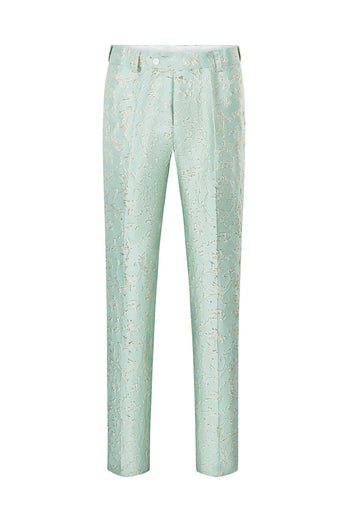 Mint Shawl Lapel One Button Jacquard Men's Party Suits