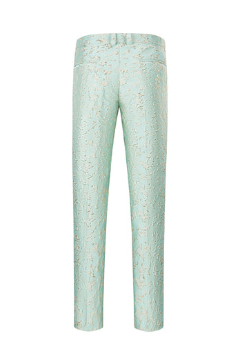 Mint Shawl Lapel One Button Jacquard Men's Party Suits
