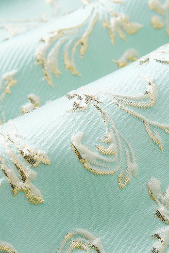 Mint Shawl Lapel One Button Jacquard Men's Party Suits