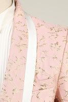 Load image into Gallery viewer, Champagne Shawl Lapel One Button Jacquard Men&#39;s Prom Suits