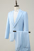Load image into Gallery viewer, Light Blue Peak Lapel 2 Piece Men&#39;s Prom Suits