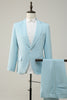 Load image into Gallery viewer, 2 Piece Light Blue Notched Lapel Men&#39;s Prom Suits