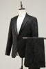 Load image into Gallery viewer, Peak Lapel Black Jacquard Men&#39;s Prom Suits