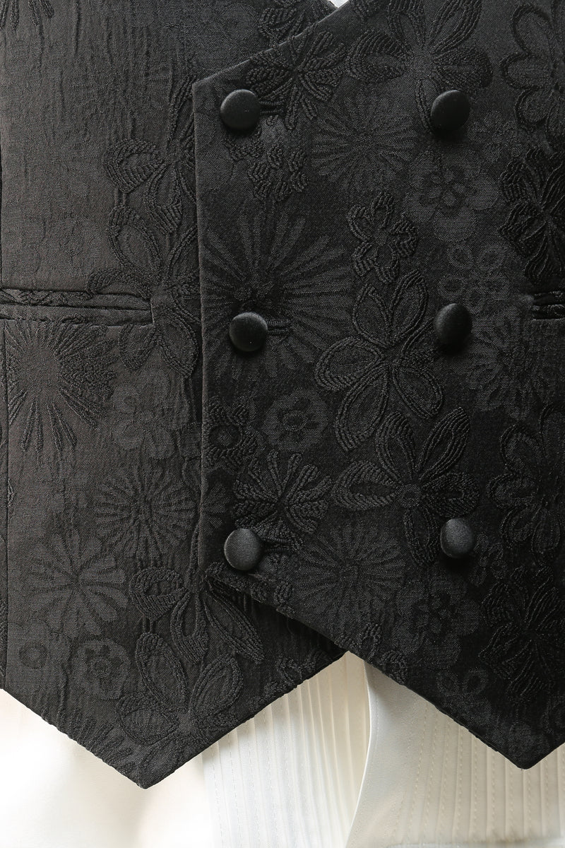 Load image into Gallery viewer, Peak Lapel Black Jacquard Men&#39;s Prom Suits