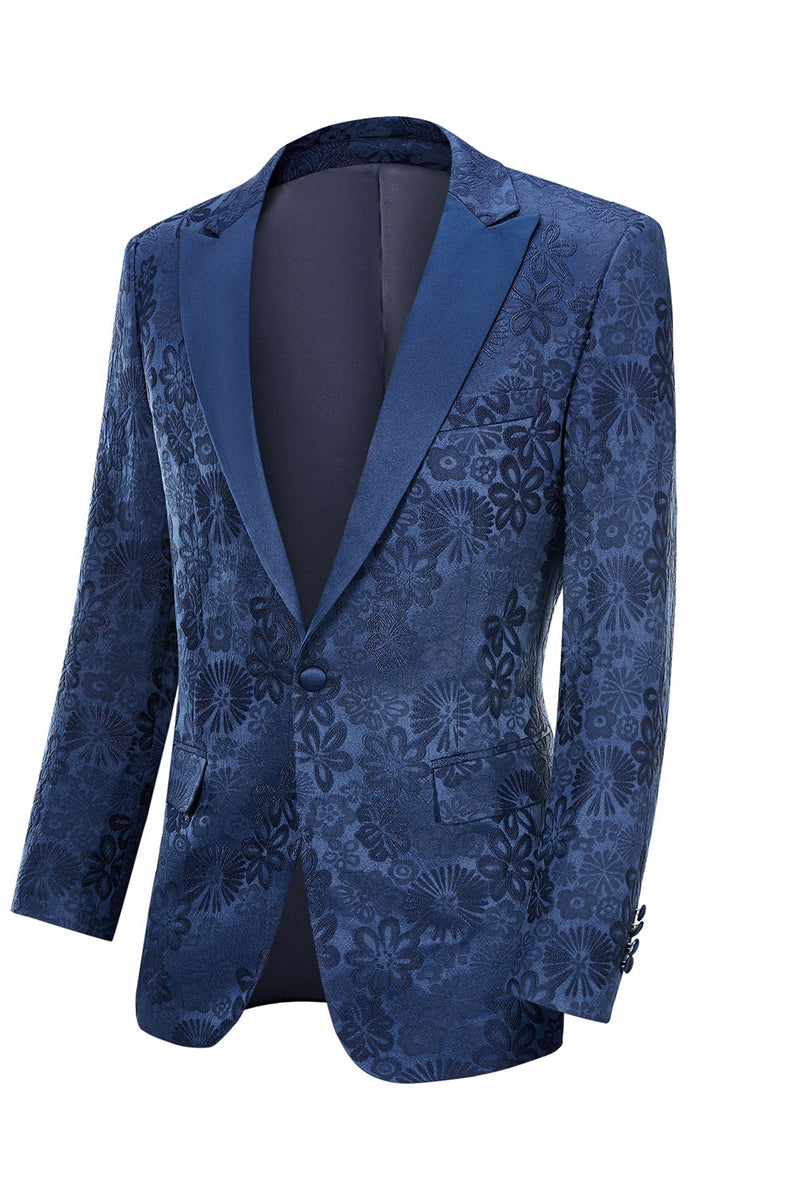 Load image into Gallery viewer, Silm Fit Peak Lapel Light Pink Jacquard Men&#39;s Homecoming Suits