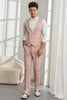 Load image into Gallery viewer, Silm Fit Peak Lapel Light Pink Jacquard Men&#39;s Homecoming Suits