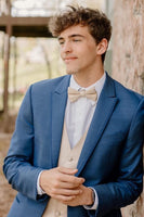 Load image into Gallery viewer, Grey Blue One Button Peak Lapel 2-Piece Men&#39;s Prom Suits