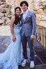 Load image into Gallery viewer, Grey Notched Lapel 3-Piece Men&#39;s Prom Suits