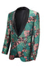 Load image into Gallery viewer, Green Shawl Lapel Jacquard Floral Pattern Men&#39;s Homecoming Suit Jacket Blazer