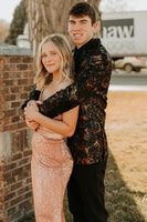 Load image into Gallery viewer, Black Shawl Lapel Jacquard Men&#39;s Prom Blazer