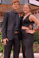 Load image into Gallery viewer, Black Notched Lapel 2 Piece Men&#39;s Prom Suits