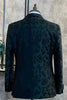 Load image into Gallery viewer, Dark Green Jacquard Shawl Lapel One Button 2 Piece Men&#39;s Prom Suits