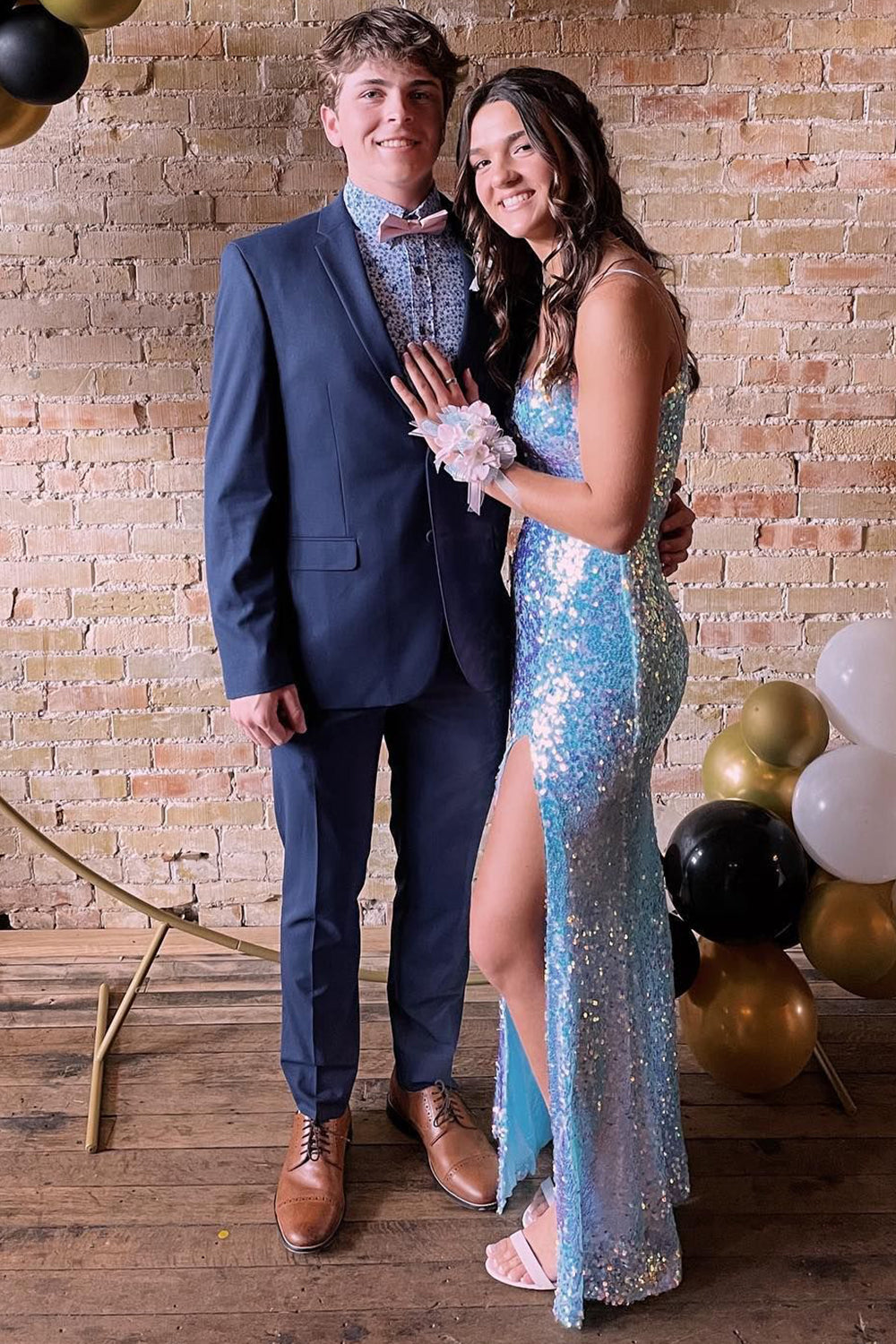 Blue Notched Lapel Two Button 2 Piece Men's Prom Suits