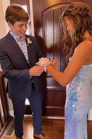 Load image into Gallery viewer, Blue Notched Lapel Two Button 2 Piece Men&#39;s Prom Suits