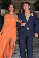 Load image into Gallery viewer, Dark Blue Notched Lapel Single-Breasted 2 Piece Men&#39;s Prom Suits