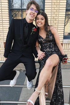 Black Notched Lapel Single-Breasted 3 Piece Men's Prom Suits