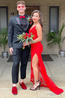 Load image into Gallery viewer, Black Peak Lapel 3 Piece Single-Breasted Men&#39;s Prom Party Suits