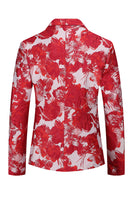 Load image into Gallery viewer, Red Floral Jacquard 2 Piece Men Suits