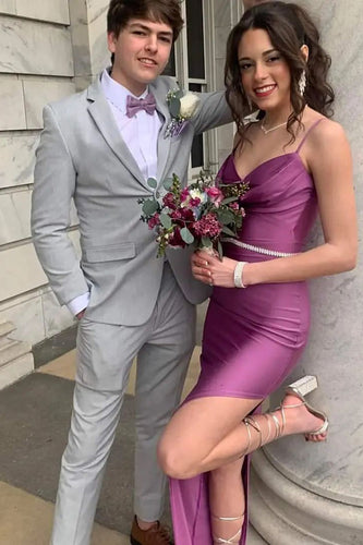 Grey Notched Lapel 2 Piece Men's Prom Suits