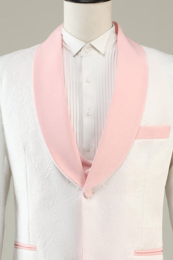 Light Pink Shawl Lapel 3 Piece Men's Prom Suits