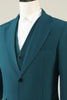 Load image into Gallery viewer, Dark Green Notched Lapel 3 Piece Men&#39;s Prom Suits