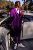 Load image into Gallery viewer, Purple Double Breasted 3 Piece Prom Homecoming Suits