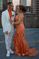 Load image into Gallery viewer, White Jacquard Shawl Lapel 2 Piece Prom Homecoming Suits