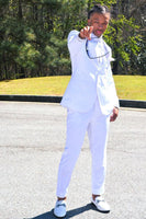 Load image into Gallery viewer, White Peak Lapel 2 Piece Prom Wedding Suits