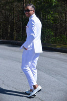 Load image into Gallery viewer, White Peak Lapel 2 Piece Prom Wedding Suits
