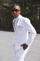 Load image into Gallery viewer, White Peak Lapel 2 Piece Prom Wedding Suits