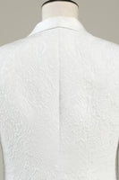 Load image into Gallery viewer, White Jacquard Shawl Lapel 3 Piece Prom Homecoming Suits