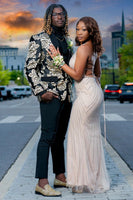 Load image into Gallery viewer, Shawl Lapel Jacquard Flower Men&#39;s Prom Blazer