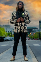 Load image into Gallery viewer, Shawl Lapel Jacquard Flower Men&#39;s Prom Blazer