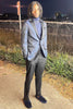 Load image into Gallery viewer, Dark Blue Peak Lapel Men&#39;s Prom Blazer
