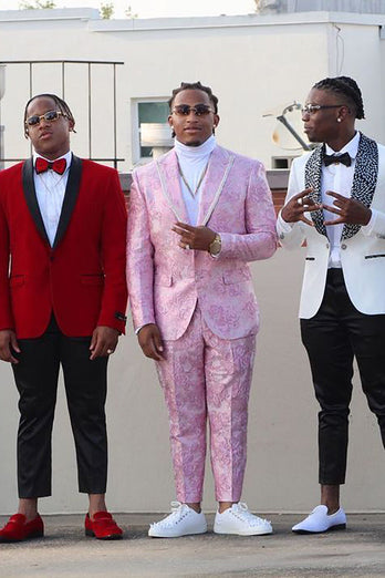 Pink Peak Lapel 2 Piece Men's Prom Suits