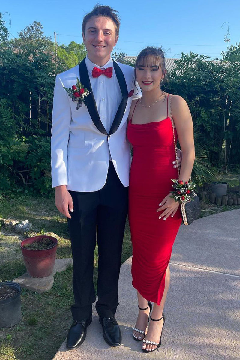 Load image into Gallery viewer, Silm Fit Shawl Lapel White Prom Suits for Men
