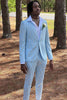 Load image into Gallery viewer, Shawl Lapel Light Blue One Button Men&#39;s Prom Suits