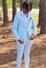 Load image into Gallery viewer, Shawl Lapel Light Blue One Button Men&#39;s Prom Suits