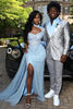 Load image into Gallery viewer, Silver Peak Lapel 2 Piece Men&#39;s Prom Suits